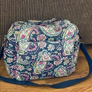 Vera Bradley Vibrant Floral diaper/baby Bag with Navy Accents